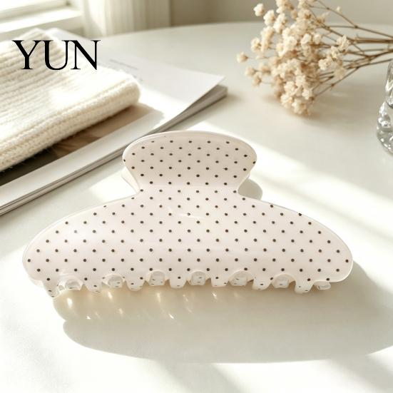Cute Hair Clips for Daily Commuting Polka Dot Claw Clip Women, Lightweight Acrylic Non-Slip Jaw Clip, Claws Thin Elegant Strong Hold Accessories Updo