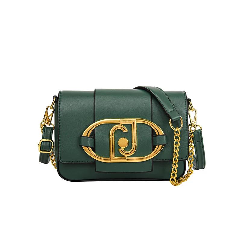 Wielofunkcyjna Metalowa Torba Crossbody z Łańcuszkiem dla Pań Zamek Torba na Ramię Luksusowy Design kwadratowe torby nowa moda