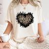 Comfort Colors Leopard Heart Shirt Leopard Heart Graphic Tee Trendy Boho Tee Wild Love Heart Design Casual Summer Outfit