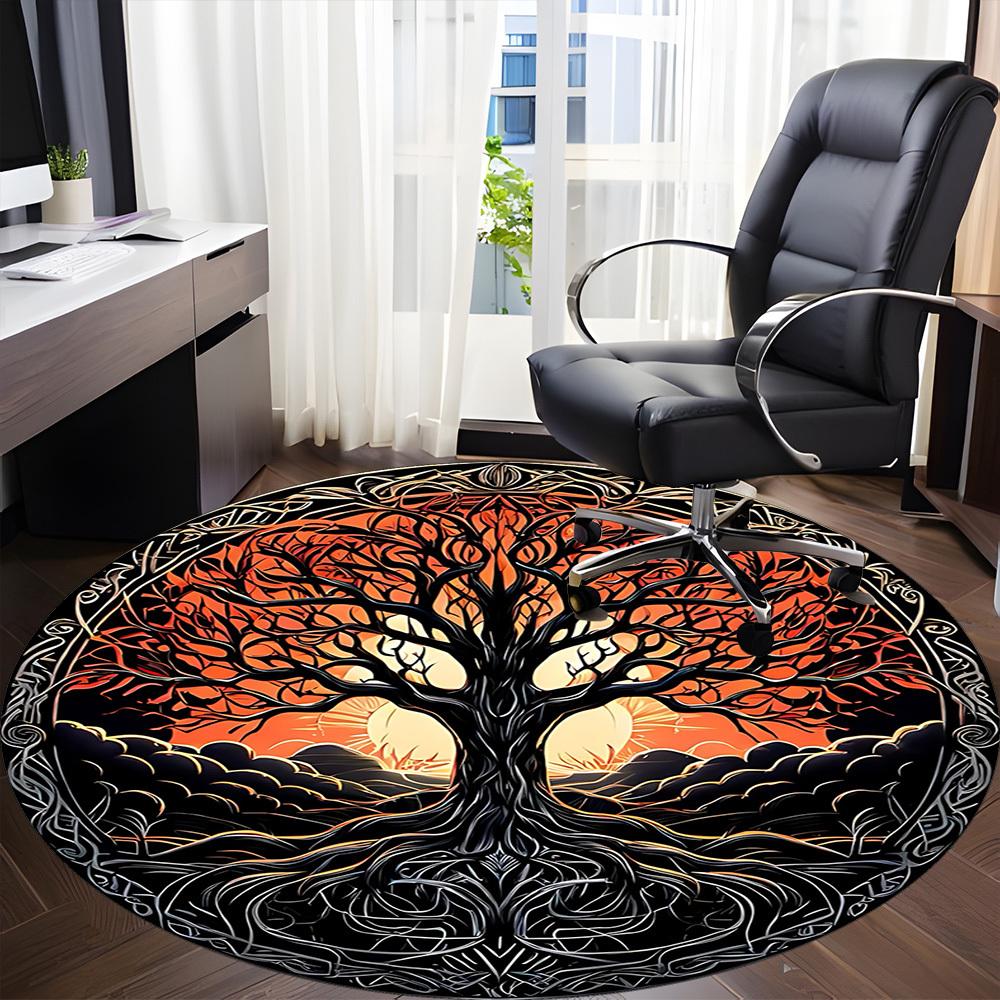 1pc Tree of Life Office Round Area Rug, Under Office Chairs Bedroom Living Room Home Decor, Room Deco, Available in Various Sizes 023