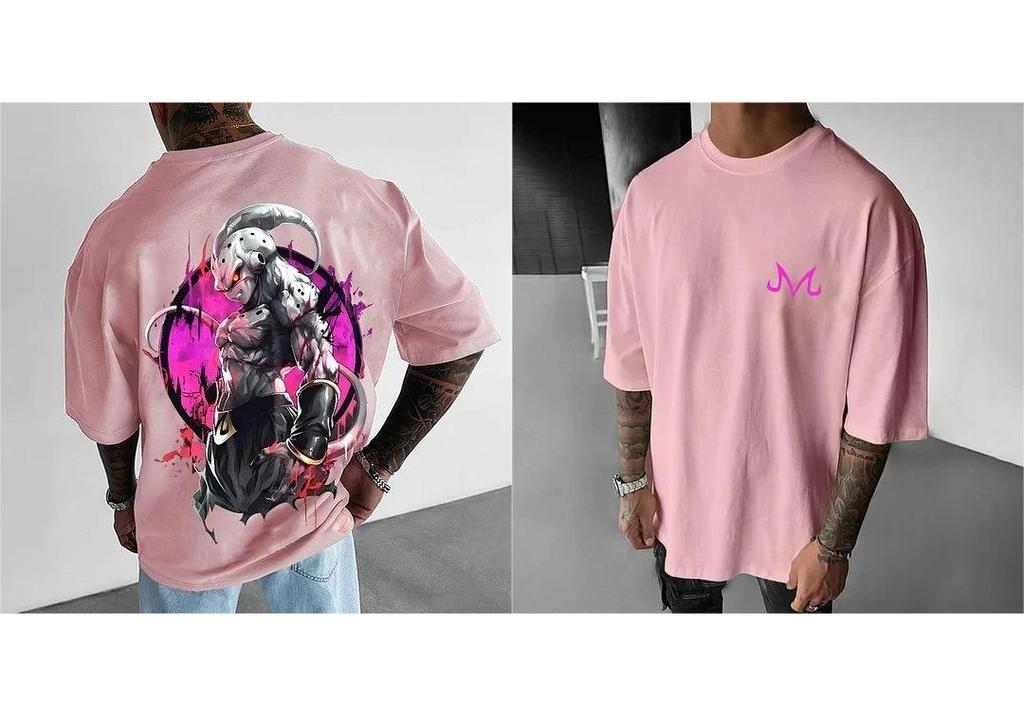 Loose Dragon Ball 2026 Broly Fit T Shirt Unisex Anime Muscle Graphic Tee Streetwear Ink Splash Demon Horns Cotton Casual Streetwear