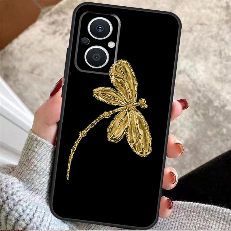Dragonfly Insect Pattern For OPPO Reno 14 12 11 10 13 Pro 8T 11F 12F 13F 14F 7 8 Lite OPPO Find X9 X8 X6 X5 Pro Case