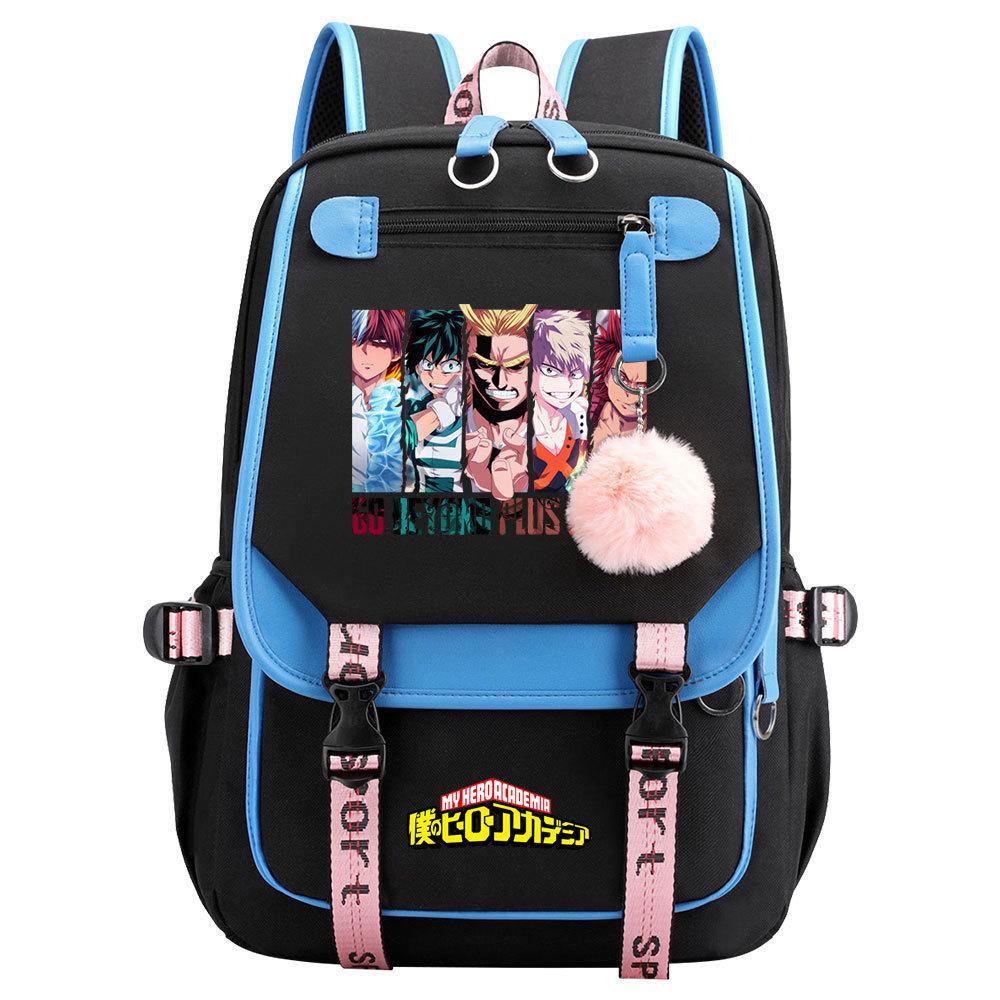 Day Man My Hero Academy USB Teen Student School Bag Men's and Women's Casual Webbing Flip Backpack