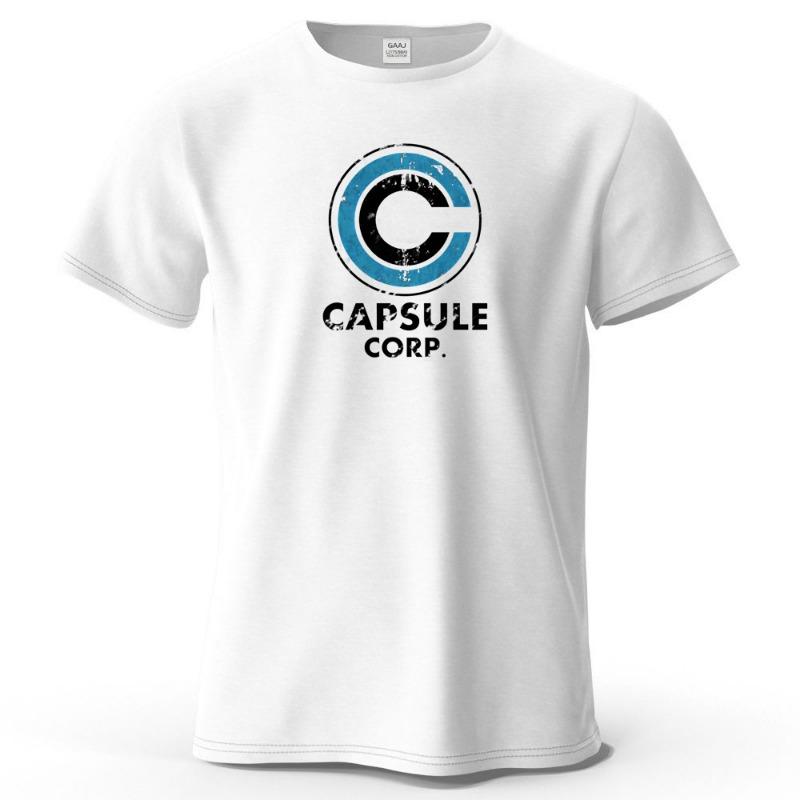 S-4XL Capsule Corp 100% Cotton Funny Printing Japan Anime Men T Shirt Tee Summer Streetwear Tops Fashion Brand Tshirt Clothing