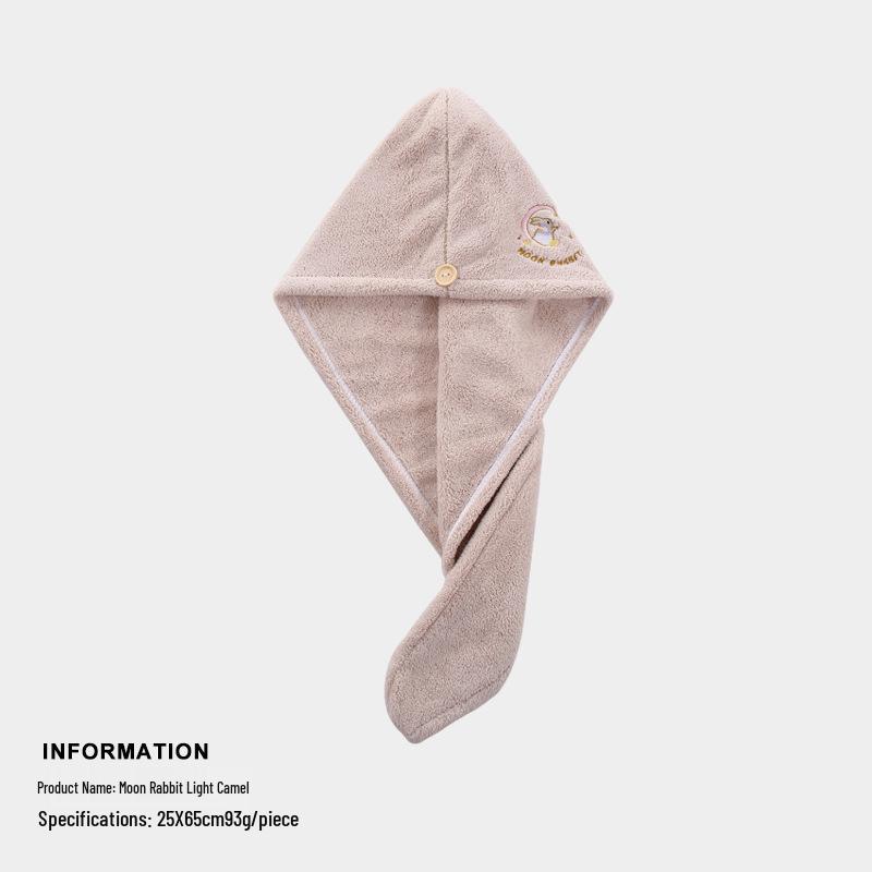 Tuqiang Hair Drying Towel - Absorbent & Cute Embroidery Bath Cap
