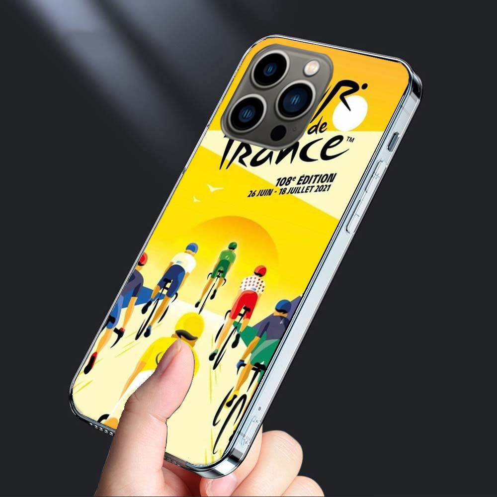 T-Tour De France Bicycle Phone Case For Iphone 16E 15 Pro 14 Plus 17E 16 17 Pro Max Air 11 12 13 Mini Shockproof Capa Cute Co