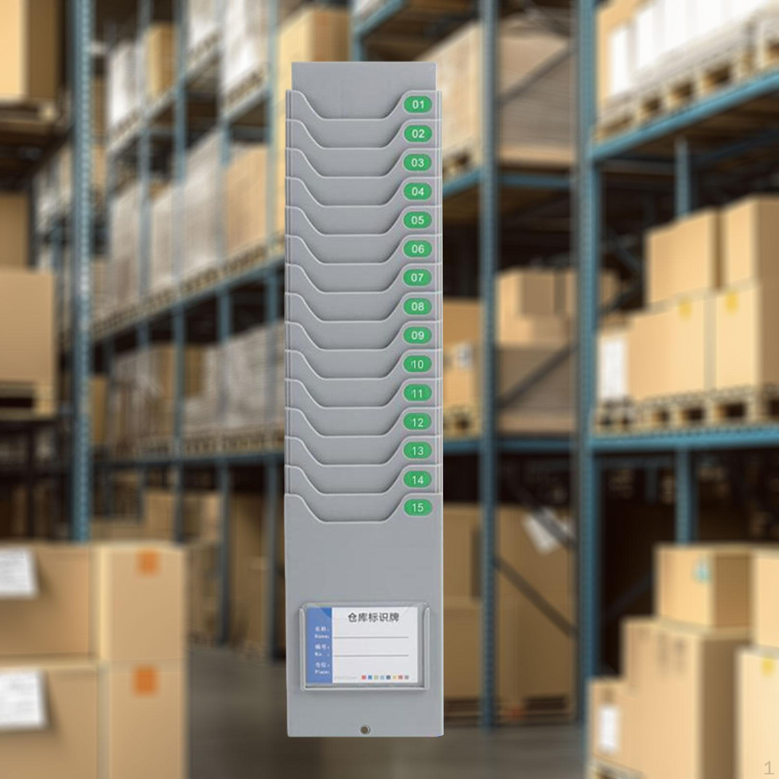 Стойка для карточек учета рабочего времени Дисплей регистратора заработной платы с винтовым выдвижным держателем для офисных карточек Настенное крепление With 15 Pocket Slots