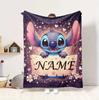 Custom Name Stitch's Sign Flannel Blanket Throw Blanket Soft Warm Sofa Bed Decor Unique Gift