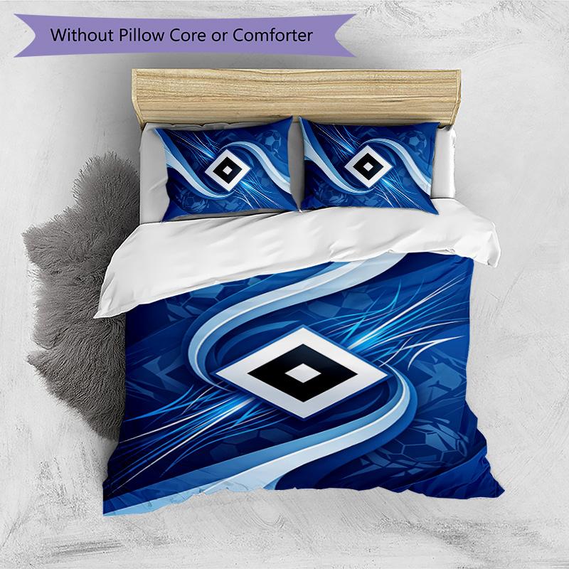 Hamburger SV Football Printed 3 Pieces Bedding Set, Comfortable Skin Friendly Bedroom Duvet Cover Set