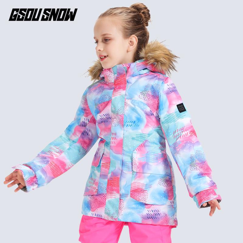 Gsousnow Kids' Windproof Waterproof Ski Jacket - Warm Ski Suit for Boys & Girls Outdoor