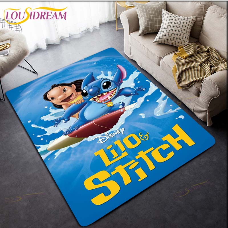 Anime Stitch 3D-Druck Teppich für Küche Fußmatte Schlafzimmer Teppiche für Wohnzimmer Waschküche Badezimmer Rutschfeste Bodenmatte