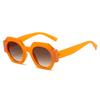  Fashion Polygon Square Double Color Women Sunglasses Vintage Orange Gradient Shades UV400 Men Punk Sun Glasses
