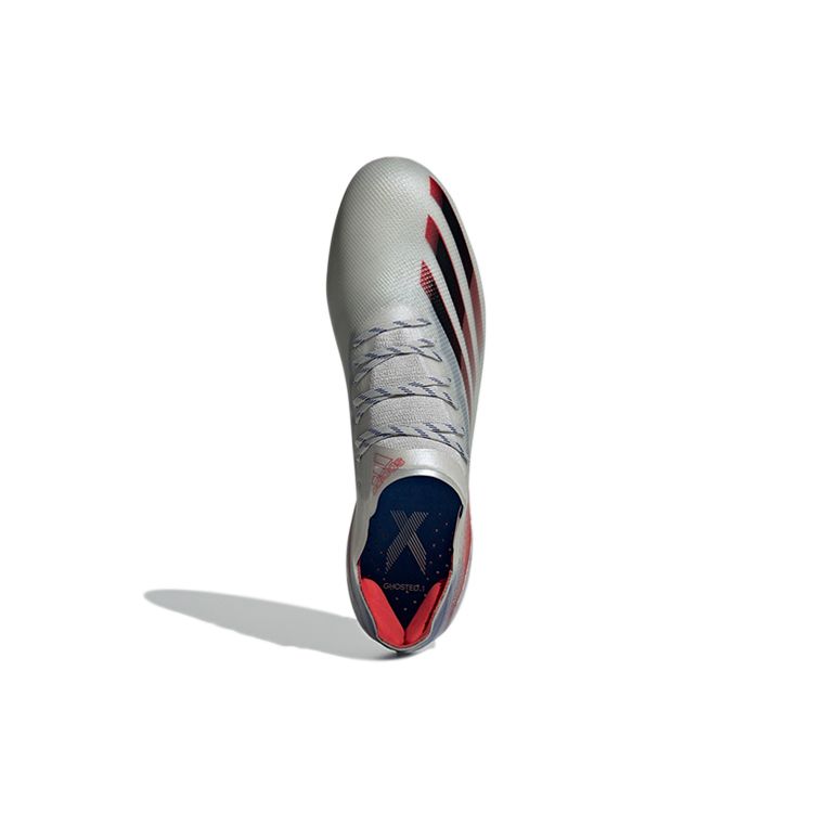 Adidas X Ghosted Round Toe Lace-Up AG (Rubber Short Studs) Slip-Resistant Durable Soccer Shoes Men Soccer Shoes Gray Red G54838