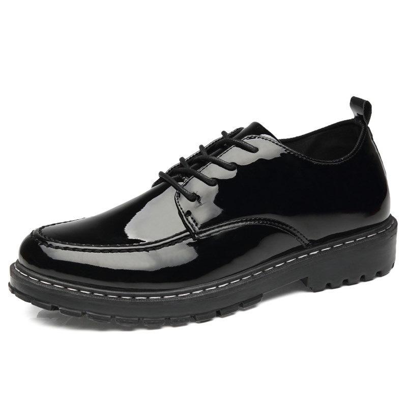 Suit leather shoes men's British casual shoes youth dress black small leather shoes