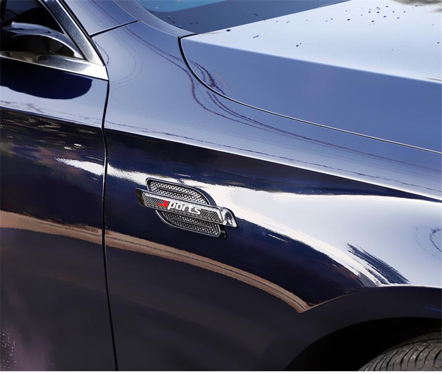 Pair Car Front Fender Side Air Vent Cover Trim Stickers Shark Gills Sports Style