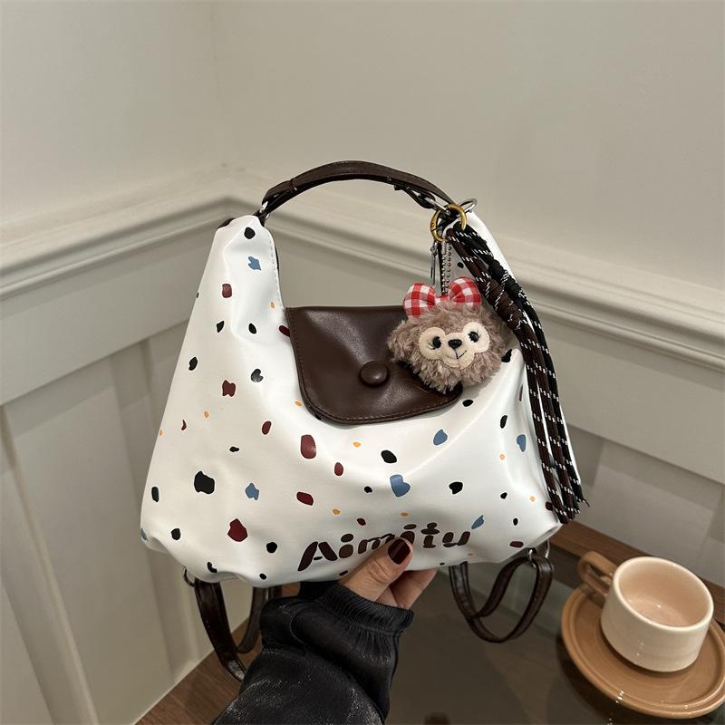 Shoulder bag Casual large-capacity underarm bag 2025 new relaxed color polka dot backpack