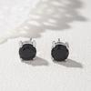 2026 Black Stud Earrings Women's Diamond Zircon Stud Earrings Retro Black Ear Jewelry Simple Crystal Personalized Jewelry