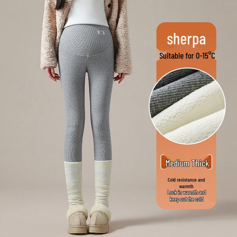 2025 Women's Plus Size Winter Maternity Leggings with Fleece Lining