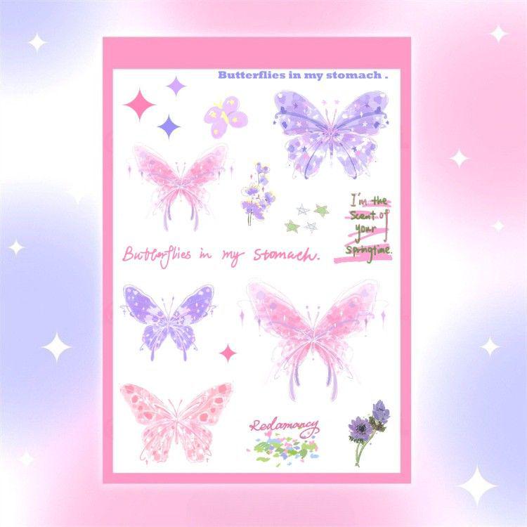 Waterproof Realistic Butterfly Tattoo Sticker – Small, Fresh, Aesthetic Cartoon Style, Long-Lasting, Personalized Colors