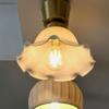 compact glass ceiling light with milky brass suction E26 LED Ideal for and other ceiling Bulb not Stylish, white, flower-shaped design, cup, base,
