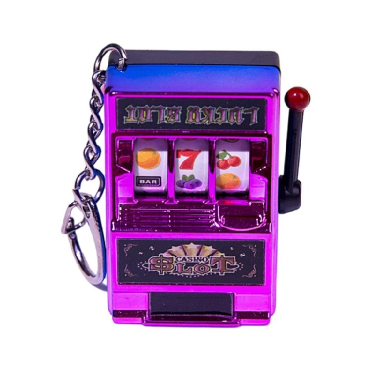 Miniature Fruit Slot Machines Keychain Charm Colorful Accessory for Bags Portable Entertainment Phone Chain Decoration