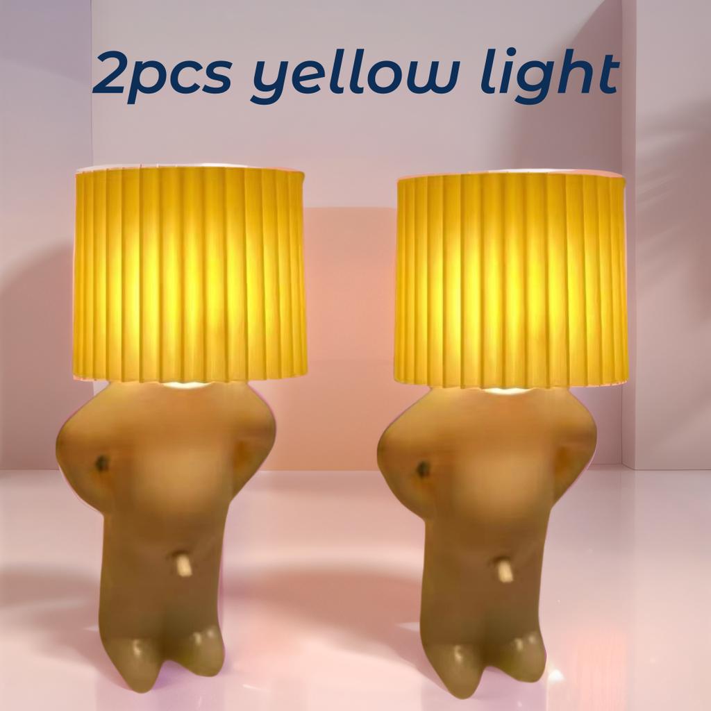 1/2pcs Creative Naughty Boy Table Lamp Unique LED Pleats Reading Lights Desk Bedroom Bedside Decor Night Light Children's Gift
