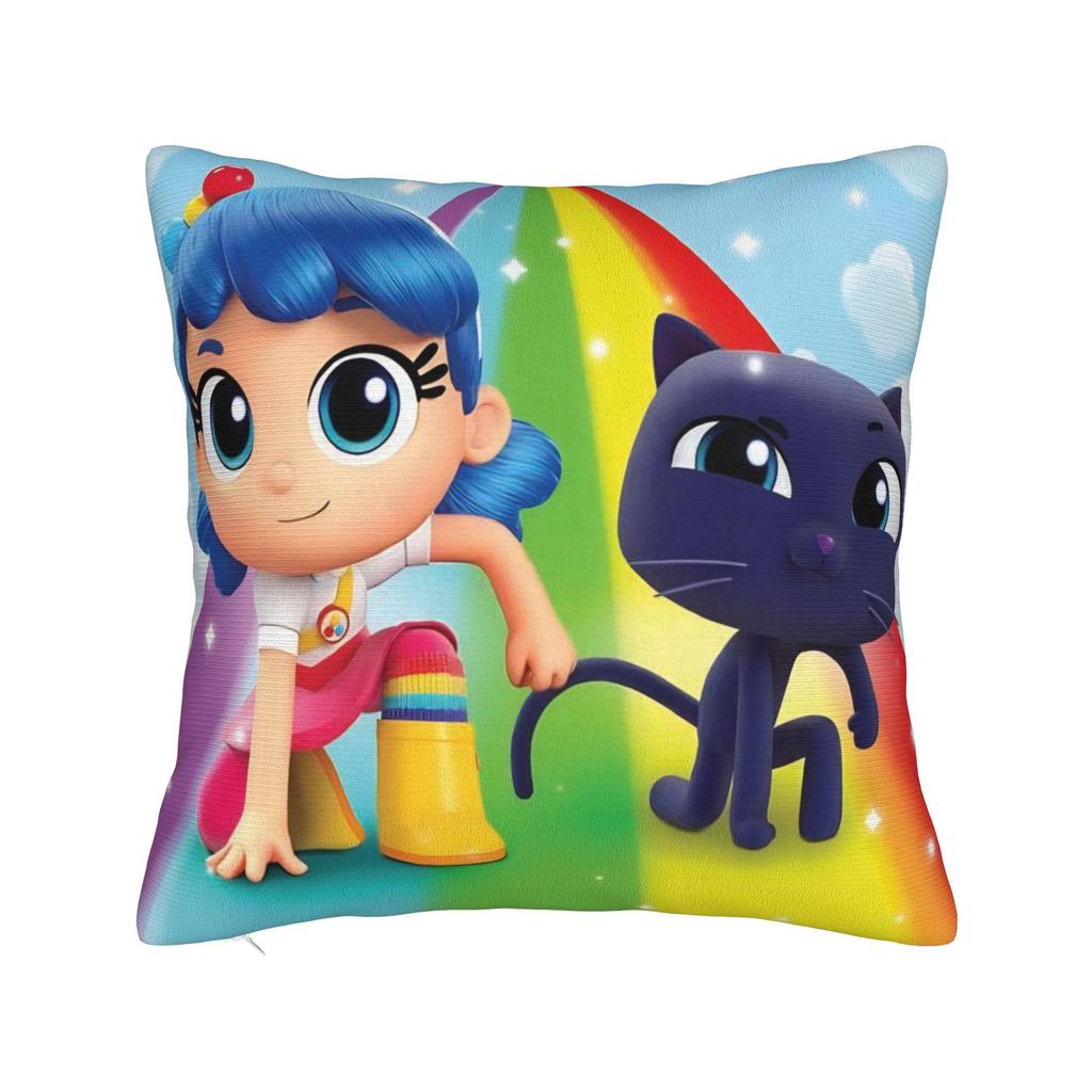 True Rainbows Kingdoms Cartoon Pillowcase Polyester Cushion Cover Decorations Throw Pillow Case Cover Home Zippered 45X45cm