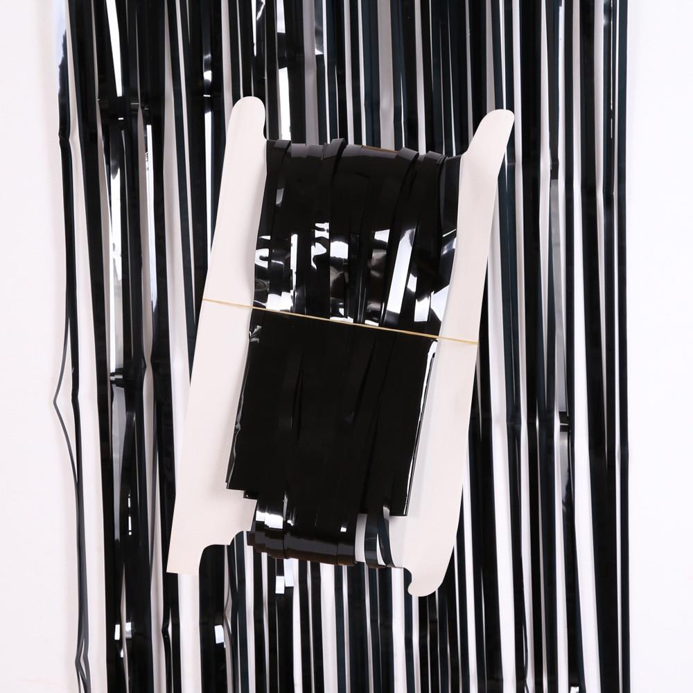 

Halloween Colorful Party Macaron Orange And Black Rain Curtain For Displays Decorative 1m Black