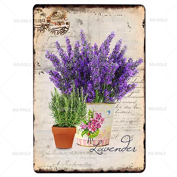 SQDGLZGarden Rules Metal Sign Vintage Metal Plaque Plates Decor For Pub Bar Home Wall Decor Tin Signs Flower Poster Gift