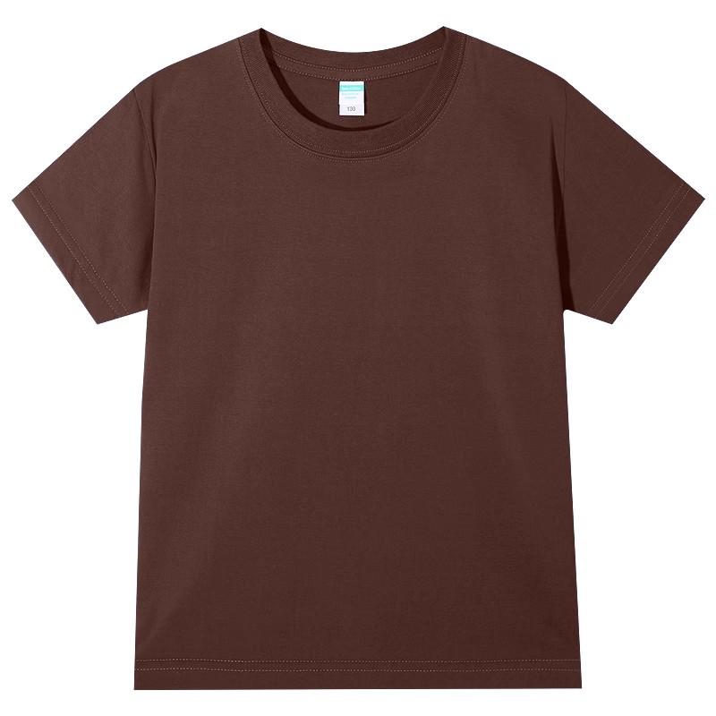 Cross-Border Pure Cotton Custom Short-Sleeve Men's and Kids' T-Shirts with Solid Color Styles for School Uniforms and Team Apparel
