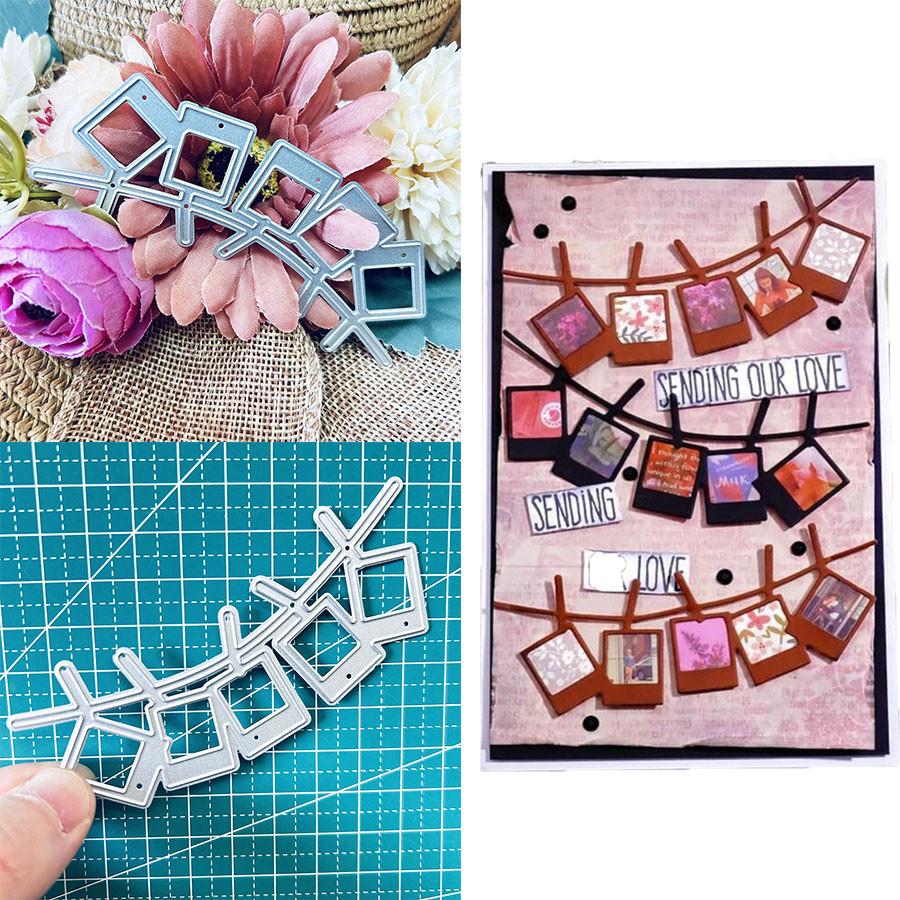Photo Wall Border Die Cuts for Card Making, Pendant Cutting Dies, Metal Die Cutting Mold, Scrapbooking Dies, DIY Etched Embossing Stencil for Crafts