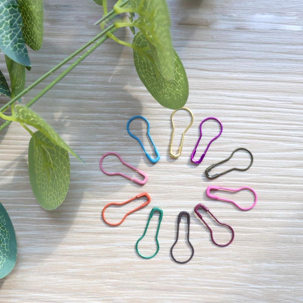 300 PCS Metal Gourd Safety Pins, Safety Bulb Pins, Calabash Pin, Gourd Pin for Knitting Stitch Markers, DIY Craft (10 Colors)
