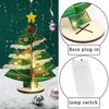 New Glowing Christmas Tree Home Desktop Decoration Wooden Christmas Decoration Accessories Led Lights 3D Ornaments Holiday Gift
