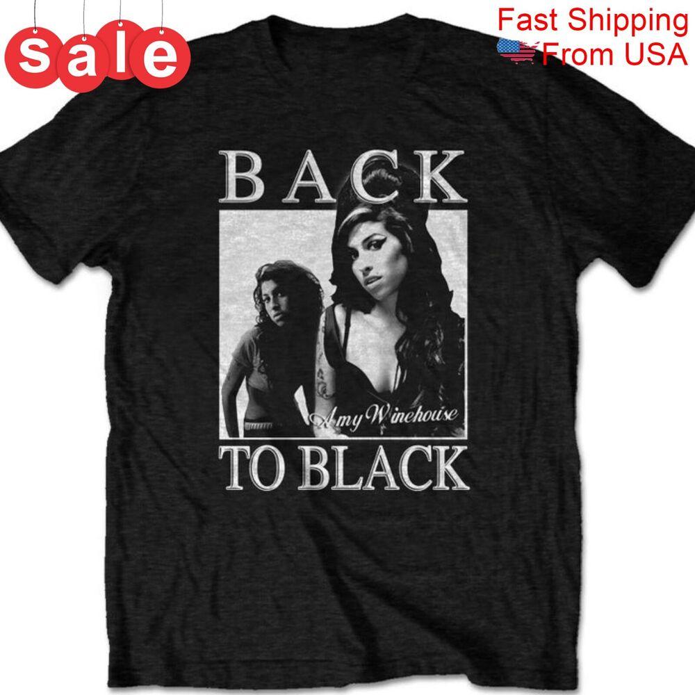 Эми Уайнхаус Back to Black Подарок Для Фанатов Унисекс S-5XL Футболка Унисекс Футболка XL