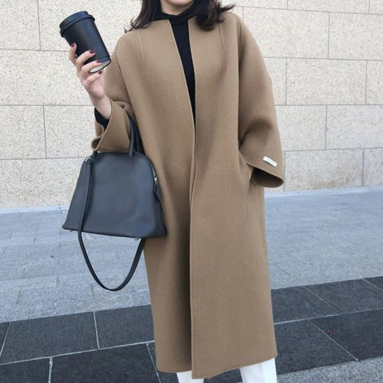 Langärmliger, gerader Schnitt, dicker, warmer Wollcardigan für Damen, Herbst/Winter