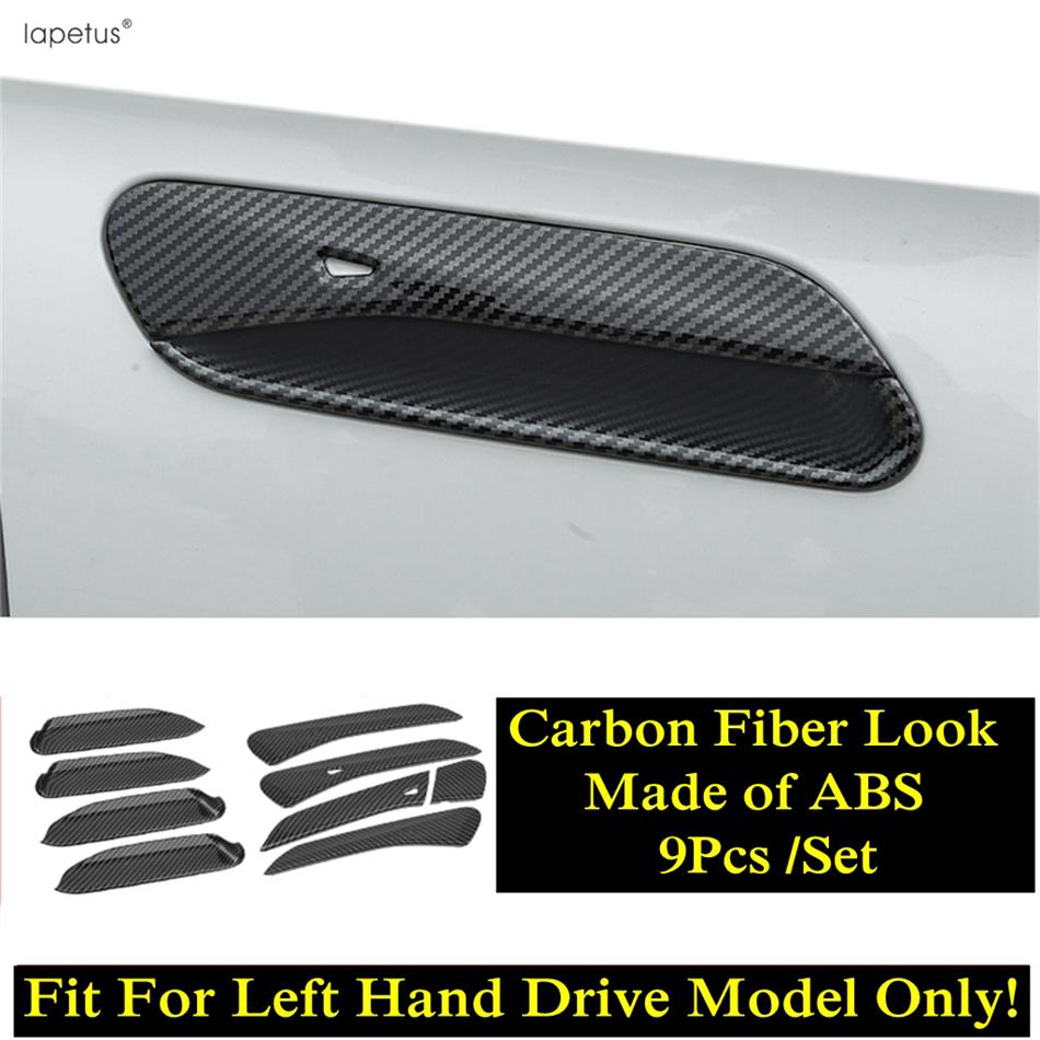 Car Door Handle Bowl Protection Cover Trim For VW Volkswagen ID.4 ID.6 X Crozz  - 2025 Carbon Fiber / Chrome Accessories