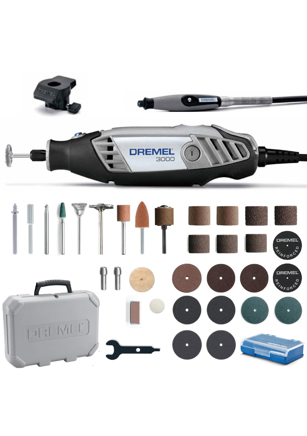 

Dremel High Speed Rotary Tool Cutting 30 (60Hz/90W) [3000-2/30-60] Tool, 2+21 types, pieces, Max. 32,000 rotations/min, Router, сірий колір