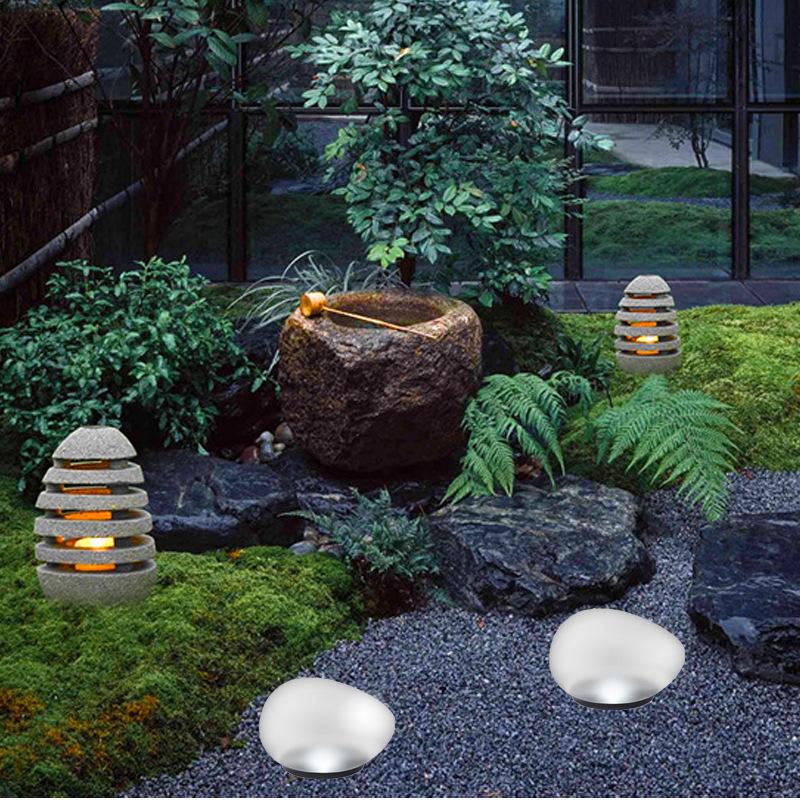 Outdoor Solar Pebble Garden Lights for Lawn and Courtyard