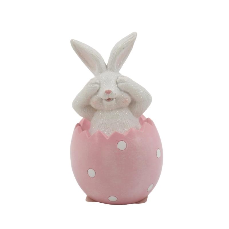 

Colorful Polyresin Bunnys Easters Decoration Tabletop Rabbit Figurine for Spring Home and Farmhouses Decoration розовый