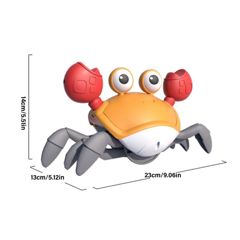 Musical Light Up Crabs Toy for Toddlers Encourages Crawling Walking Electric Obstacle Avoidance Crabs Kids Learning Toy