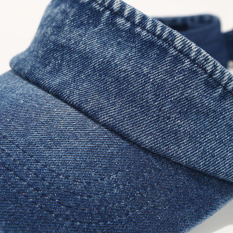 Denim Cloth Empty Top Hat Women Men Unisex Retro Visor Cap Female Sunshade British Style Women's Cap New