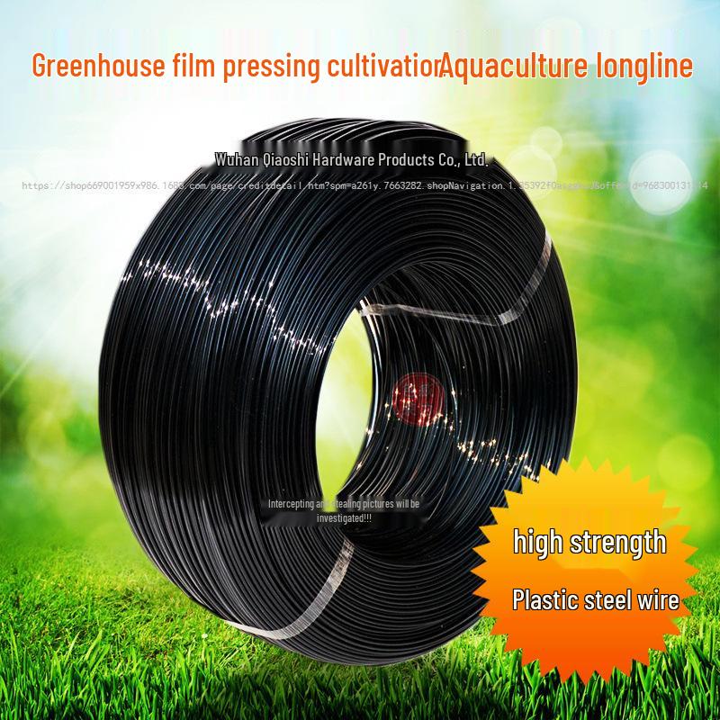 High-Strength Plastic Steel Wire for Greenhouse Film, Aquaculture, Grape Trellis, Passion Fruit Net, and Bed Support.