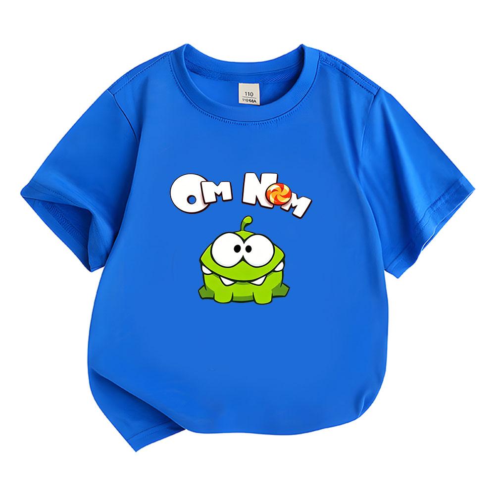 The Rope Om Nom Frog Children's Cartoon T-Shirt Cotton 2-12Y Kids Tees Cute Boys Girls Tops O-Neck Short Sleeve Summer Toddler