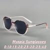 Unisex Oversized Comfortable Myopia Sunglasses High-Quality Retro Round-Frame Brand Designer UV400 Minus Diopter Eyeglasses