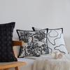 Nordic Ins Style Living Room Sofa Pillow Hotel Model Room Black and White Jacquard Pillow Pillow Case