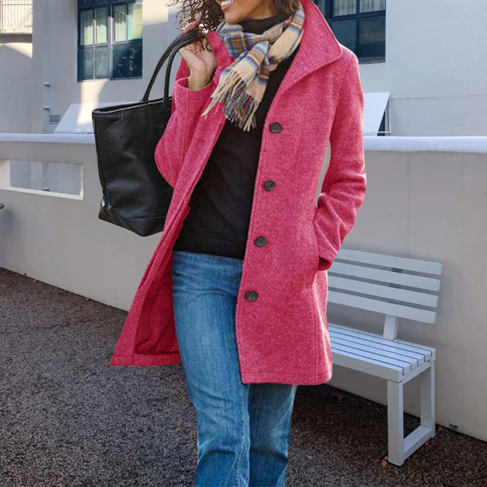 

Женский шерстяной тренч, двойное пальто, повседневная куртка с воротником-стойкой и флисовой подкладкой, верхняя одежда XL