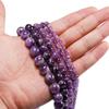 1 Strang/Los 6 8 10 12 mm Natürlicher Traum Lila Amethyst Kristallstein Runde Perlen Lose Abstandshalterperlen zur Schmuckherstellung Armband