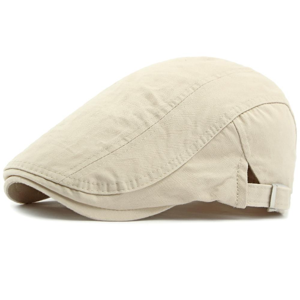 HT4675 Men Women Beret Cap Classic 100% Cotton Spring Summer Sun Hat Male Female Beret Hat Adjustable Ivy Flat Cap Artist Berets