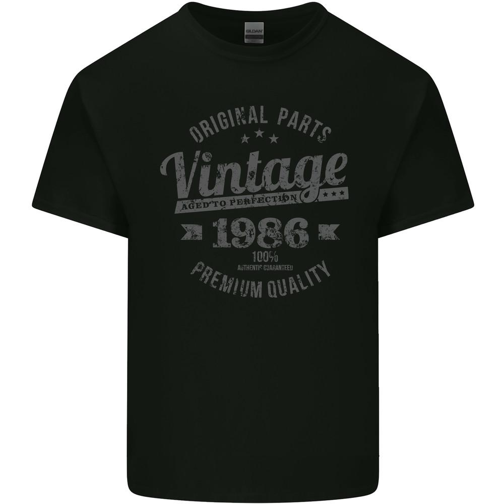 Vintage Year 39th Birthday 1986 Mens Light Cotton T-Shirt Black Unisex T-Shirt S