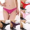 Women's Lace Briefs Ladies Exotic Open Crotch Panties Thongs Crotchless Pearl G-String Lingerie Sexy Underwear Massaging Beads